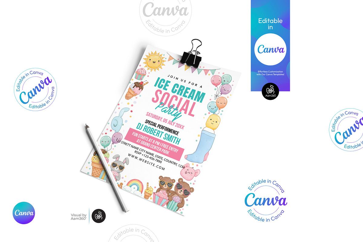 Ice Cream Social Flyer, a Flyer Template by Aam360 (Photo 3 of 3)