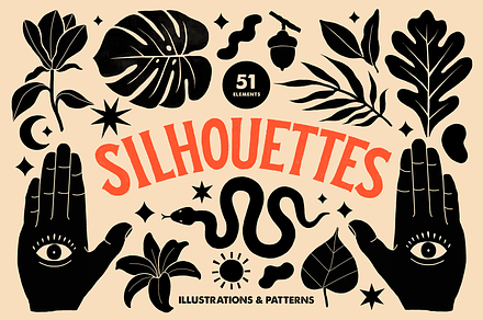 Silhouette Set - Linocut Blockprint