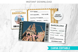 Barcelona Boarding Pass Canva