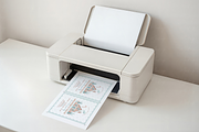 Home Office Printer Mockup, a Product Mockup by TatiMockup (Thumbnail 3 of 4)