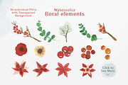 Christmas Wreath Watercolor Clipart, an Illustration by STUDIO CABINET (Thumbnail 3 of 10)