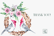 Birds in Bloom Watercolor Floral set, an Animal Illustration by SashaKondr (Thumbnail 17 of 17)
