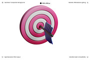 Pink Target with Paintbrush 3D, an Object 3D Model by Wencory (Thumbnail 2 of 2)
