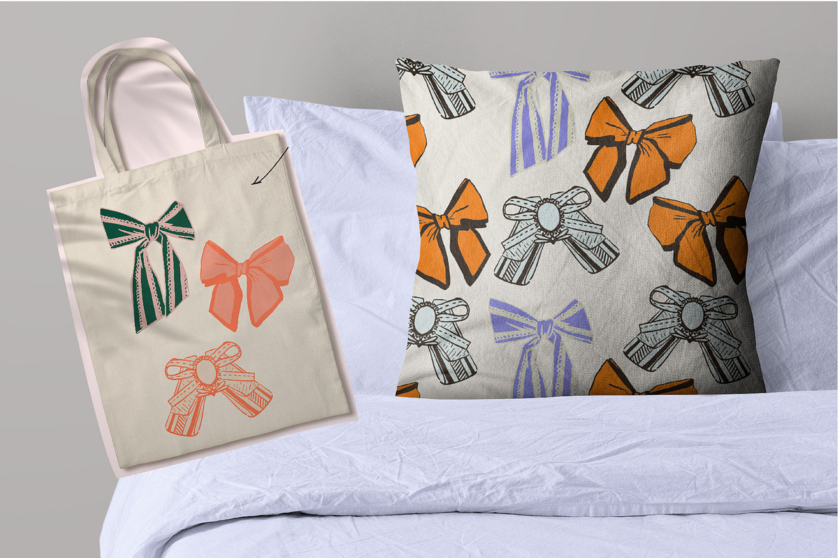 Illustrated ribbon bows vectors V3, an Object Graphic by MayBay Studio (Photo 5 of 6)