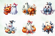 Halloween Ghost Pumpkin Coquette Bow, an Illustration by Creative Art (Thumbnail 4 of 5)
