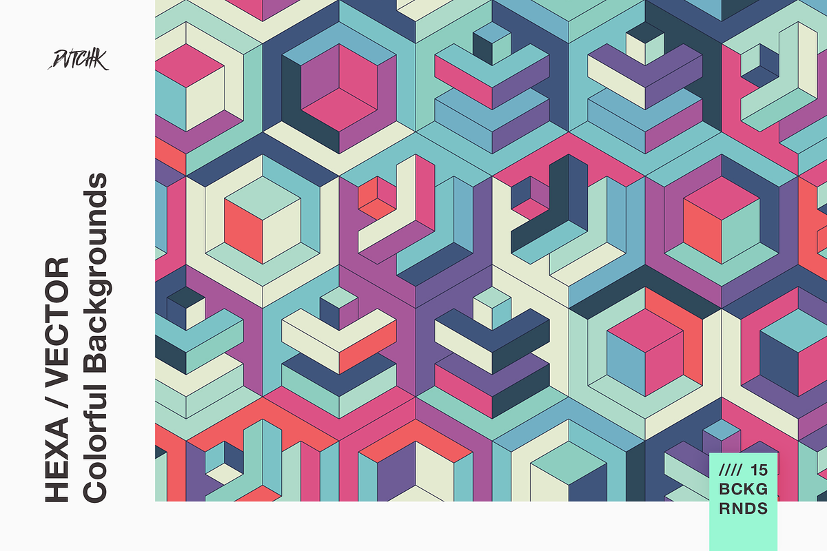 Hexa | Colorful Vector Backgrounds, a Pattern Graphic by dvtchk (Photo 1 of 10)