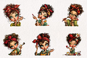Watercolor Quirky Make Up Girl Clipa, an Illustration by CreationArt (Thumbnail 6 of 7)