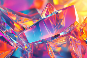 Vibrant Abstract Crystal Shapes with Colorful Light Reflections, an Abstract Photo by Natalia Klenova's Shop