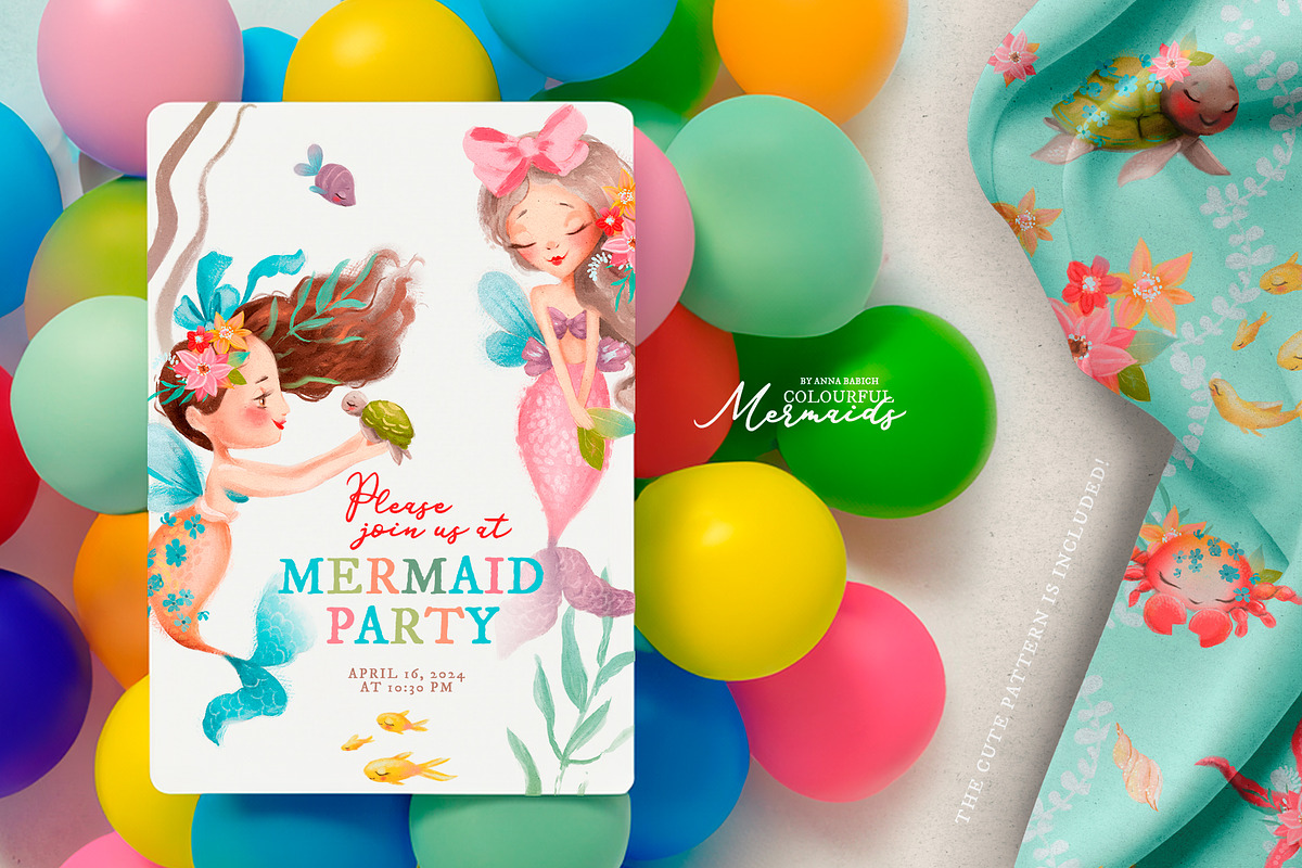Colourful Mermaids, an Animal Illustration by Anna Babich (Photo 4 of 7)