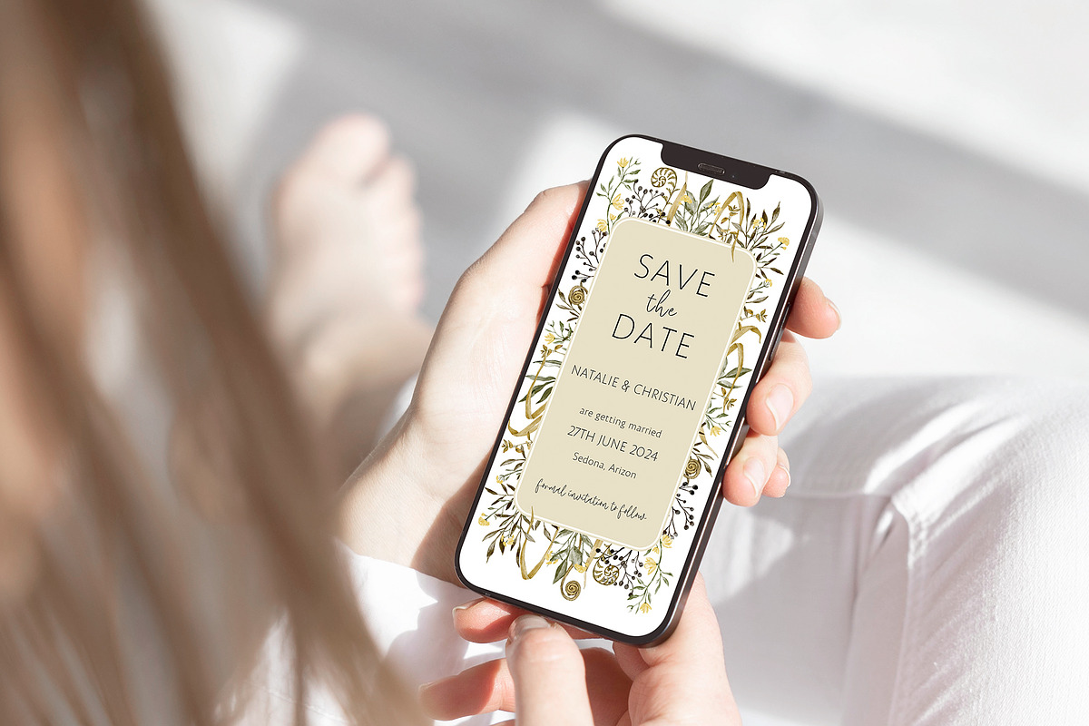 Save The Date Phone Forest Template preview 4