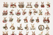 Christmas Hare Clipart 36 PNG, a Seasonal Illustration by EleSArtDesign (Thumbnail 2 of 4)