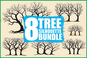 8 Tree Silhouette Vector Bundle, an Illustration by Designs_River