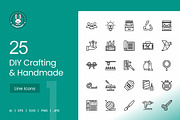 25 DIY Crafting & Handmade Line Icon, an Icon by IconBunny (Thumbnail 1 of 2)