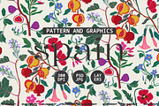 Spanish Botanical Floral Pattern, a Pattern Graphic by likorbut (Thumbnail 1 of 12)