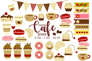 Doodle Coffee Cafe Clipart