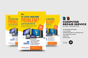 Computer Repair Service Flyer, a Flyer Template by Aam360 (Thumbnail 1 of 3)