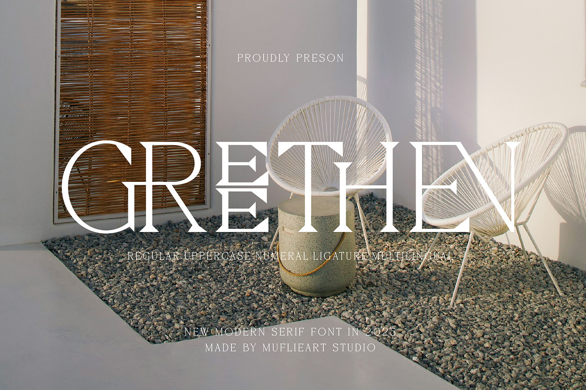 Greethen Modern Serif, a Serif Font by Muflieart (Photo 1 of 8)
