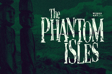 The Phantom Isles: Retro Tiki Font, a Symbol Font by Wingsart Studio
