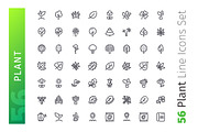 Plant Line Icons Set, an Outline Icon by Voysla's Shop (Thumbnail 2 of 4)