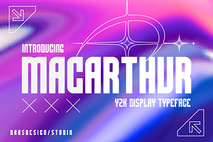 Macarthur Y2K  Display Typeface Font, a Sans Serif Font by dansdesign