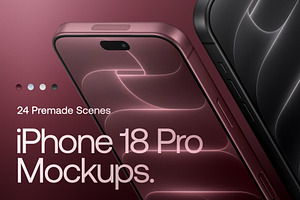 iPhone 18 Pro - 24 Mockups Scenes, an iPhone Mockup by Asylab