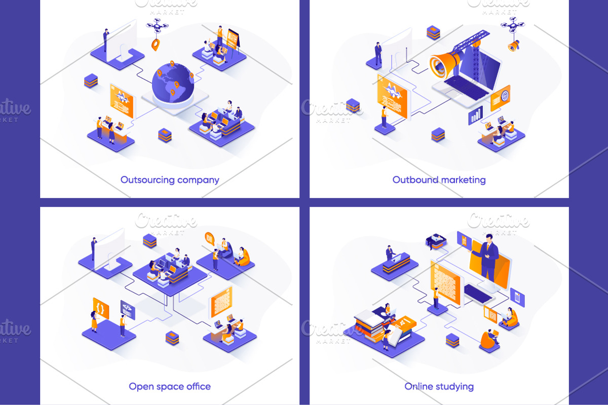 Isometric Concept Illustration Kit, a Templates & Theme by alexdndz (Photo 19 of 26)
