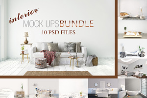 MOCK UPS BUNDLE, 10 INTERIOR PSD