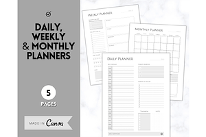 Daily Planner, Weekly, Monthly PACK