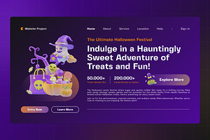 Halloween Scene Icon 3D Illustration