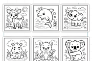 ADULT CUTE BABY ANIMALS COLORING PAG, an Animal Illustration by Ink Gallery (Thumbnail 9 of 9)