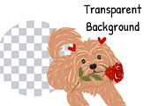Valentine’s Day Dog Png Clipart Set, an Animal Illustration by KisbyArt (Thumbnail 3 of 3)