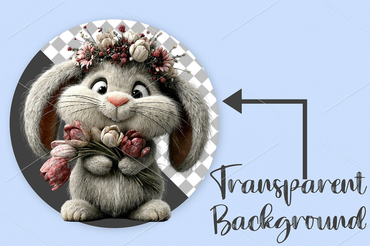 Whimsical Easter Bunny Clipart PNG, a Seasonal Illustration by Canvas Craft (Photo 2 of 7)