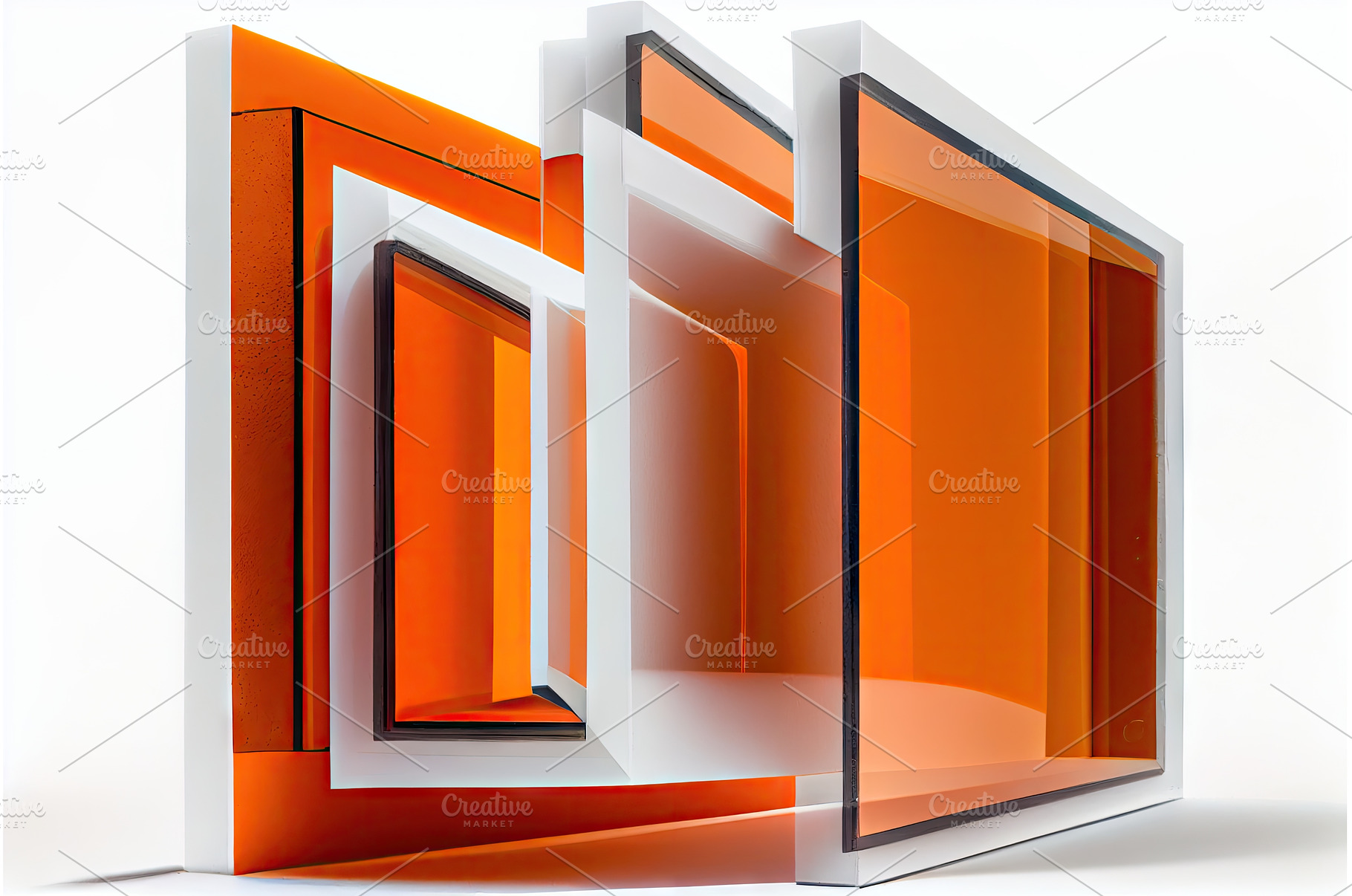 bright orange plastic windows, an Architecture Photo by Sergey Kotenev