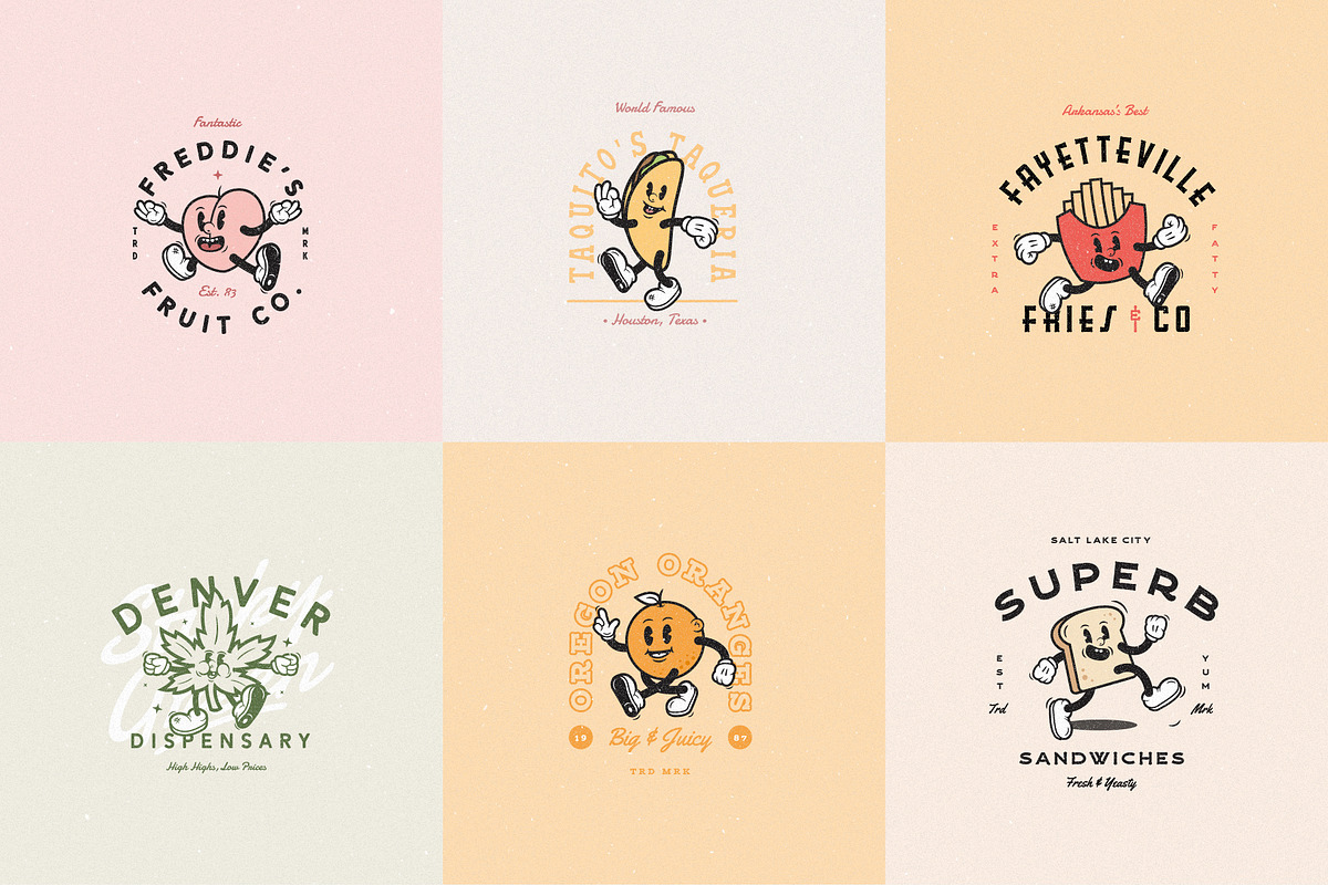 Food Friends Vintage Mascots & Logos, a Food Illustration by Staple. (Photo 6 of 8)