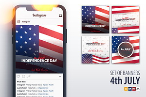 4th July Social Media banners