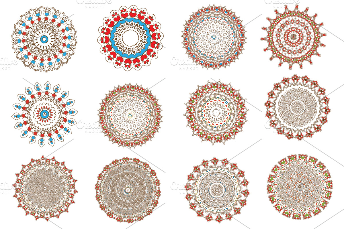 Set mandala round ornament pattern., an Object Graphic by Della_Liner (Photo 1 of 4)
