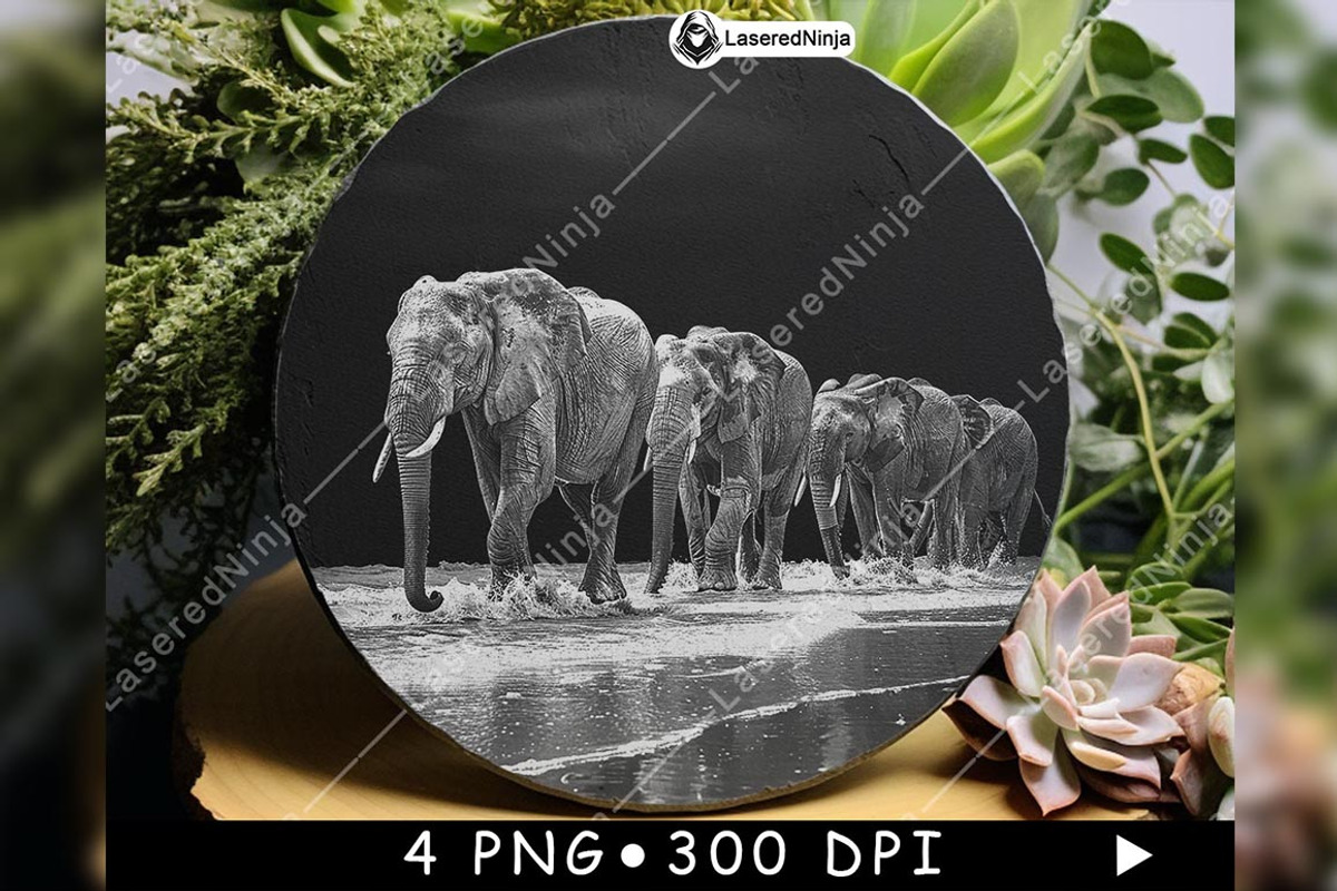 Elephants Group Walking Herd Beach, a Background Graphic by LaseredNinja (Photo 6 of 7)