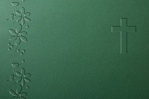 Green Floral Background with Subtle Cross Symbol, a Holiday Photo by Davizro's Market