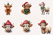 Christmas Highland Cow PNG Bundle, a Seasonal Illustration by CreationArt (Thumbnail 2 of 7)