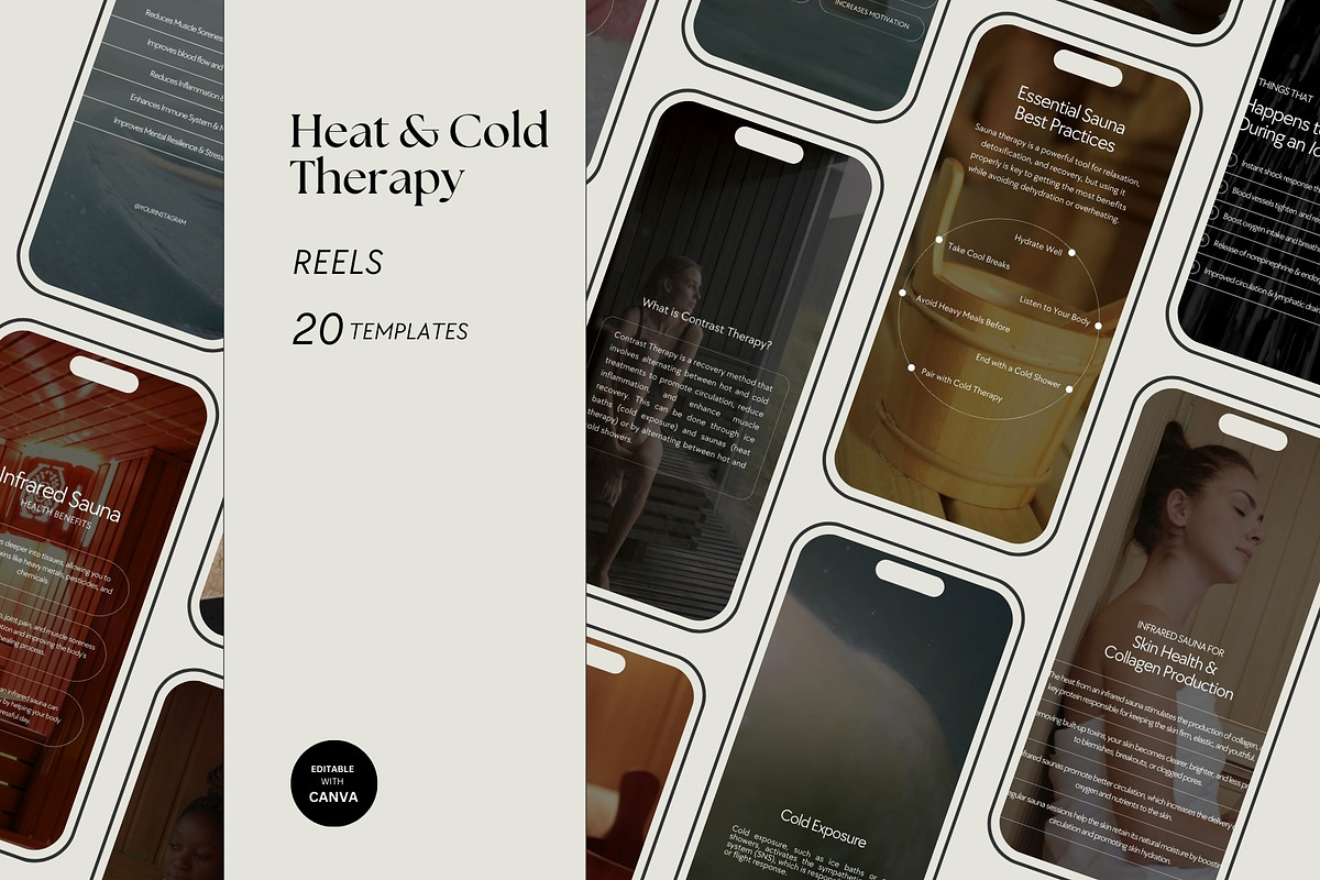 Contrast Therapy Instagram Templates, a Social Media Template by Terraa Studio Design (Photo 1 of 7)