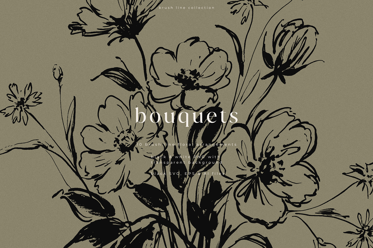 Hand Drawn Bouquets, a Decorative Illustration by PeDe Designs (Photo 5 of 10)