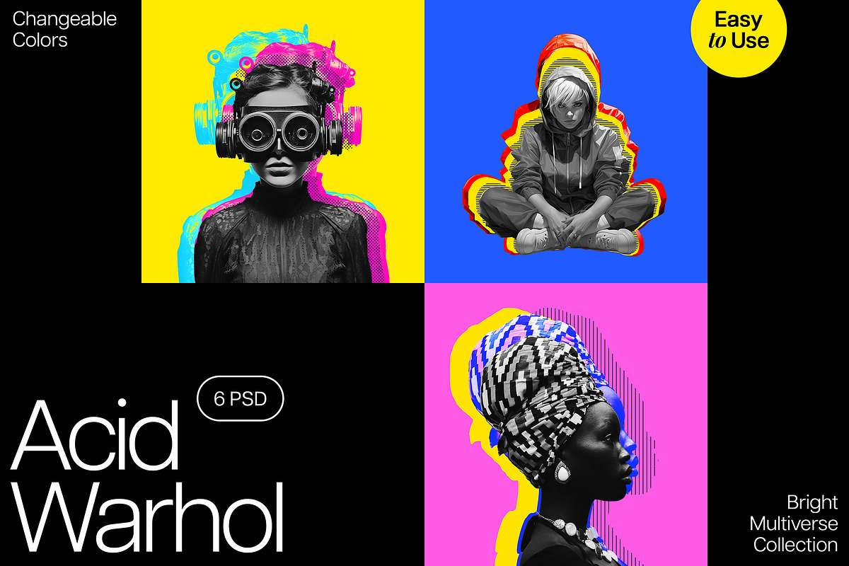 Acid Warhol Pop-Art Photo Effects, a Layer Style Add-On by pixelbuddha.net (Photo 1 of 14)