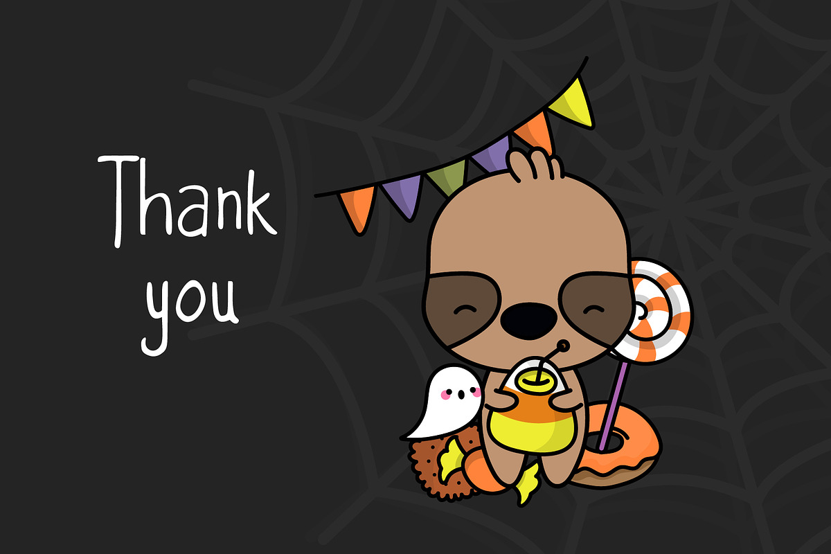 Halloween Sloth, Set of Cute Animal, an Animal Illustration by ArtVarStudio (Photo 3 of 3)