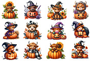 Halloween highland cow clipart, an Illustration by Designworld (Thumbnail 3 of 6)