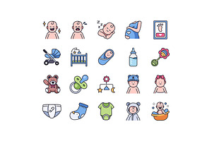 20 Baby Icon Set