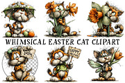 Whimsical Easter Cat Clipart, an Illustration by OK Design (Thumbnail 2 of 6)