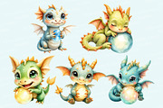 Cute Baby Dragon Clipart PNG, an Animal Illustration by Printable Pretty Studio (Thumbnail 3 of 3)