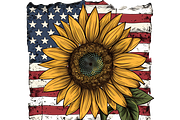 Patriotic Sunflower Clipart, a Decorative Illustration by Printable Treasure (Thumbnail 5 of 5)