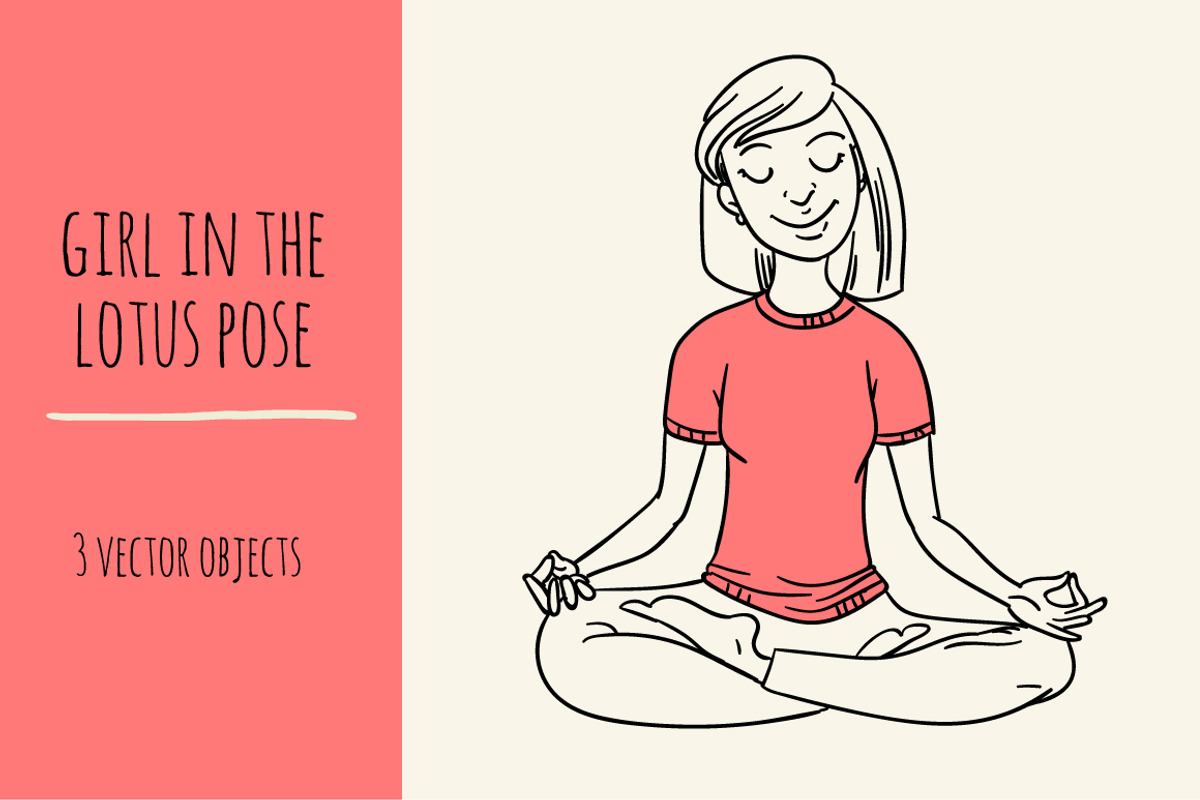 girl in the lotus pose, a Healthcare Illustration by adi katz (Photo 2 of 3)