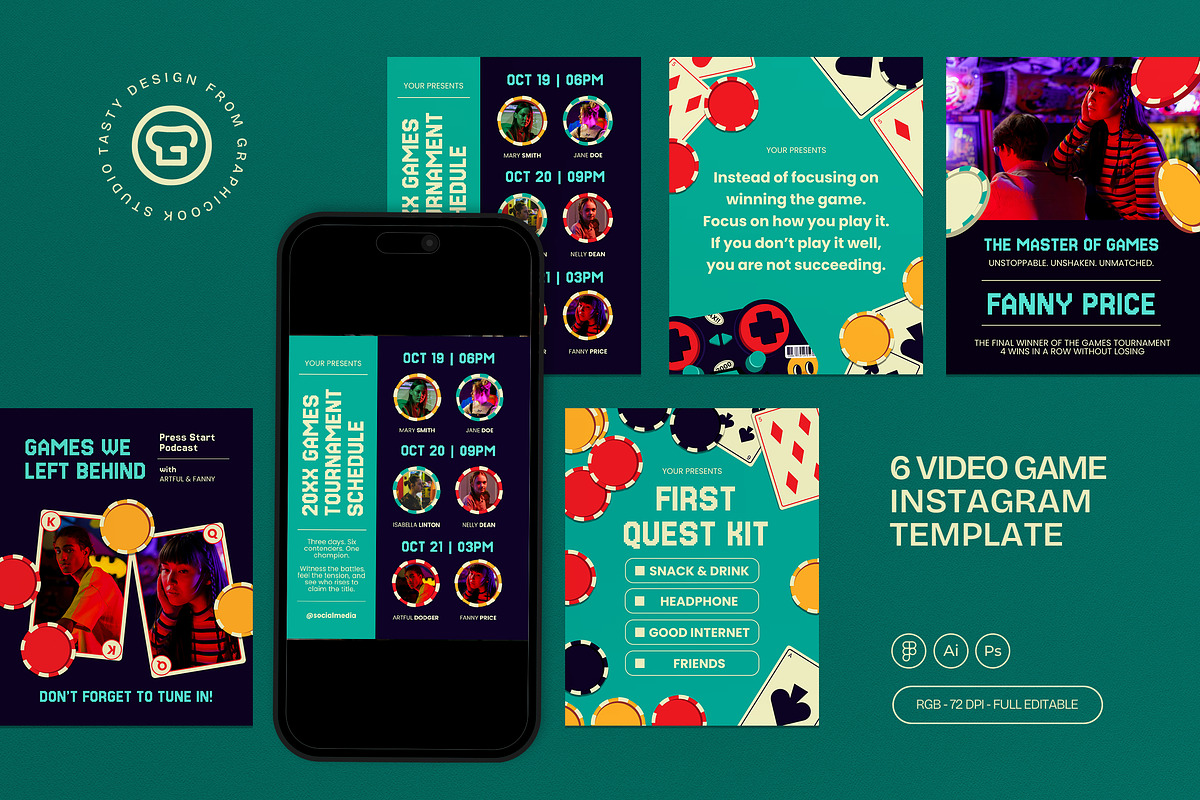 Video Game Instagram Post - Figma, a Social Media Template by graphicook (Photo 1 of 3)